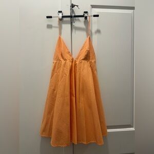 Zara Orange Striped Mini Dress